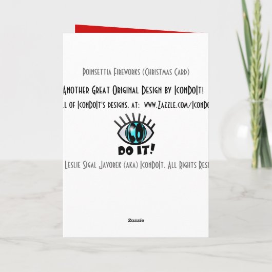 クリスマス・ポインセティア花火(カード) シーズンカード (裏面)
