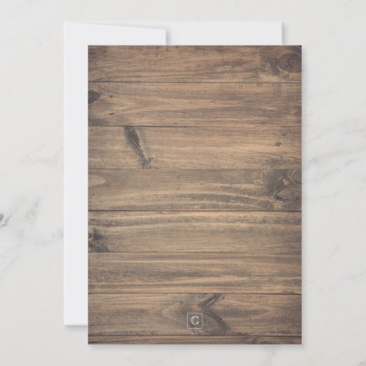 クリスマス·ポインセティ素朴ア冬の結婚式 招待状 (裏面)