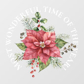 クリスマス・ポイント・セッティアの大きな素晴らしい時間 ウィンドウサイン (シート)