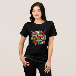 クリスマス ポップアート コミック 爆発 トライブレンドTシャツ