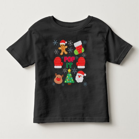 クリスマス ポップイット バブル サンタ リンデュア トドラーTシャツ (正面)