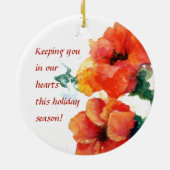 クリスマス・ポピーズ・スリー/ハート セラミックオーナメント (裏面)