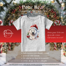 クリスマス ポーラベア ベイビー ファイン ジャージー Tシャツ ベビーTシャツ