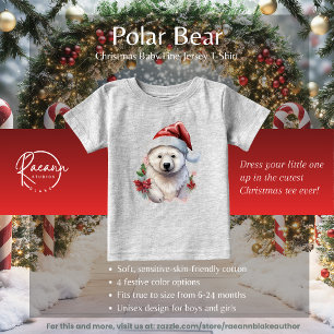 クリスマス ポーラベア ベイビー ファイン ジャージー Tシャツ ベビーTシャツ