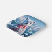 クリスマス・ポーラー・クマとハート ペーパープレート (傾斜あり)