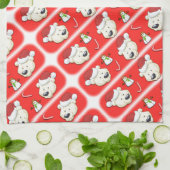 クリスマス・ポーラー・ベア キッチンタオル (折り畳み)