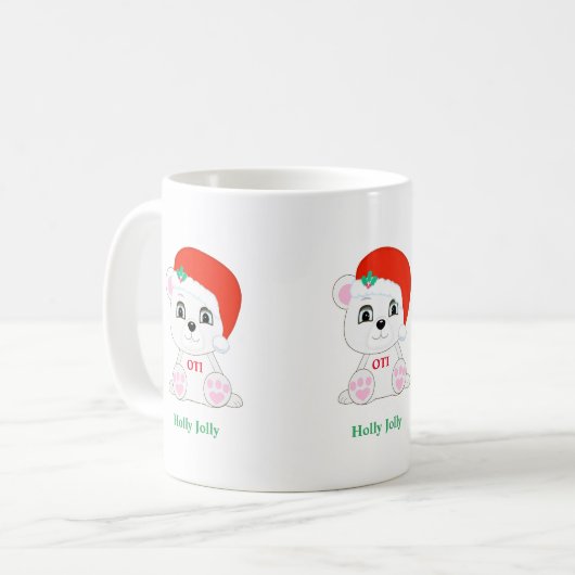 クリスマス・ポーラー・ベア コーヒーマグカップ (正面左)