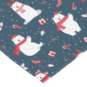 クリスマス・ポーラー・ベア ショートテーブルランナー (コーナー)