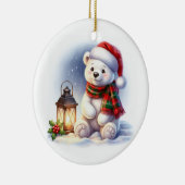 クリスマス・ポーラー・ベア セラミックオーナメント (右)