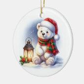 クリスマス・ポーラー・ベア セラミックオーナメント (左)