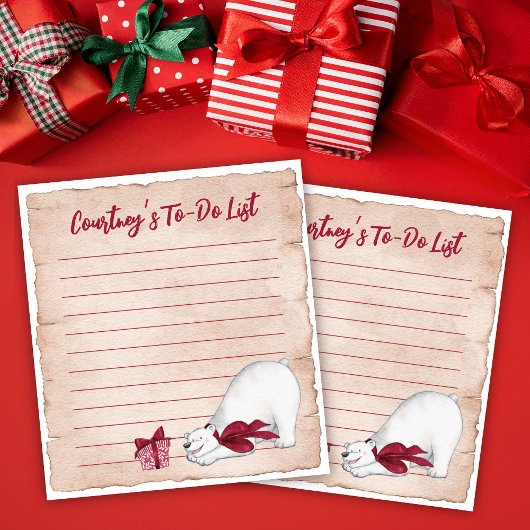 クリスマス・ポーラー・ベア ノートパッド