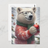 クリスマス・ポーラー・ベア ポストカード (正面/裏面)