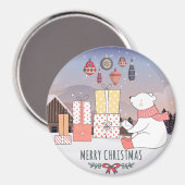 クリスマス・ポーラー・ベア マグネット (正面/裏面)