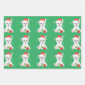 クリスマス・ポーラー・ベア ラッピングペーパーシート (正面2)