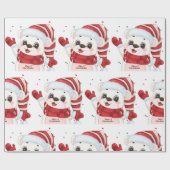 クリスマス・ポーラー・ベア ラッピングペーパー (フラット)