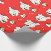 クリスマス・ポーラー・ベア ラッピングペーパー (角)