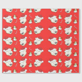 クリスマス・ポーラー・ベア ラッピングペーパー (フラット)