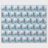 クリスマス・ポーラー・ベア・ラブ ラッピングペーパー (フラット)