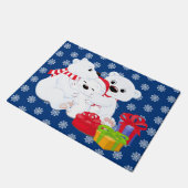 クリスマス・ポーラ・ベアのフォーマット ドアマット (アングル)