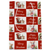 クリスマス マウス デザイン ミディアムペーパーバッグ (正面)