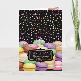 クリスマス・マカロンCookieふりかけるベーキング シーズンカード