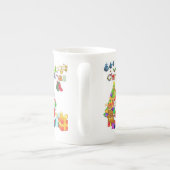 クリスマス・マグカップ、メリークリスマス、サンタ ボーンチャイナマグカップ (裏面)