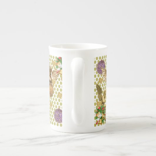 クリスマス・マグカップ、ヴィンテージ、メリークリスマス・エンジェル ボーンチャイナマグカップ (裏面)