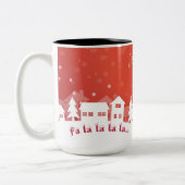 クリスマス・マグカップ、赤と白、名前 ツートーンマグカップ (左)