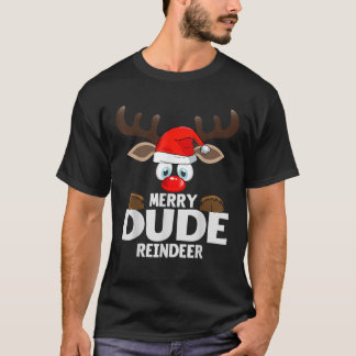 クリスマス マッチング メリー デュード トナカイ パジャマ Tシャツ