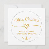 クリスマス ママと一緒に楽しいホワイトゴールドフォト 招待状 (裏面)