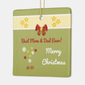 クリスマス・ママパパ写真 セラミックオーナメント (左)