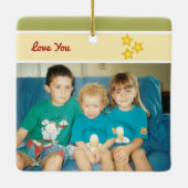 クリスマス・ママパパ写真 セラミックオーナメント (裏面)