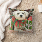 クリスマス-マルチーズ-オスカー クッション (ブランケット)