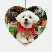 クリスマス-マルチーズ- Miley セラミックオーナメント (裏面)