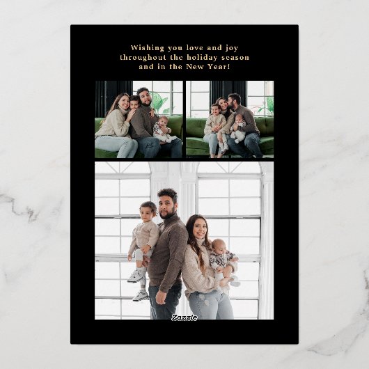 クリスマス マルチ フォト ゴールド 箔シーズンカード (裏面)