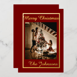 クリスマス　マロングールド　シンプル　モダン　写真 箔シーズンカード