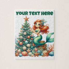 クリスマス マーメイド キッズ パズル - 名前入りギフト