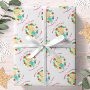 クリスマス マーメイド シェル 名前入り ラッピングペーパー