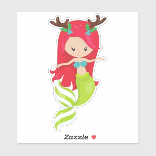 クリスマス・マーメイド、〔雄ジカの〕枝角、ミスタントー、クリスマス シール (シート)