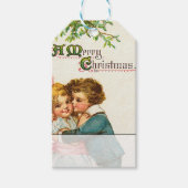 クリスマス・ミスタントウの下の子供 ギフトタグ (正面)