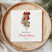 クリスマス ミストルート 赤いリボン ウェディングシャワー スタンダードカクテルナプキン