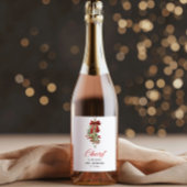 クリスマス ミストルート 赤いリボン ウェディングシャワー ワインラベル