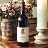 クリスマス ミストルート 赤いリボン ウェディングシャワー ワインラベル