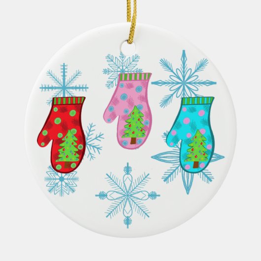 クリスマス・ミッテン セラミックオーナメント (正面)