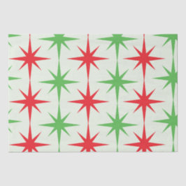 クリスマス ミッドセンチュリー レッド グリーン アトミック スターバースト 薄葉紙