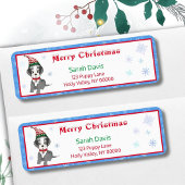 クリスマス+ミニチュアシュナウザー ラベル