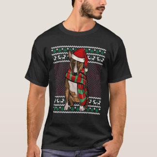 クリスマス ミニチュア・ブルテリア サンタの帽子 クリスマス Tシャツ