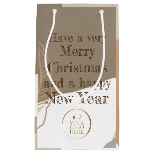 クリスマス ミニマリスト シンプル コーポレート ビジネス スモールペーパーバッグ (正面)