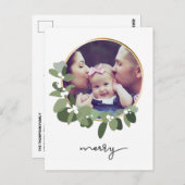 クリスマス ミニマリスト リース フォト ポストカード (正面/裏面)