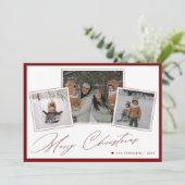 クリスマス ミニマル スクリプト 3 枚の写真 コラージュ 赤 (スタンド正面)